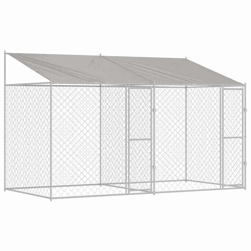 Dog Cage Silver 400/600/800 x 200 x 256 cm Galvanised Steel