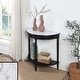 preview thumbnail 8 of 18, Convenience Concepts French Country Half-Round Entryway Table with Shelf White Faux Marble/Black