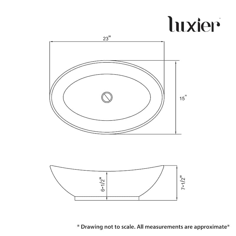Luxier CS-004 Oval Bathroom Ceramic Vessel Sink Art Basin in White