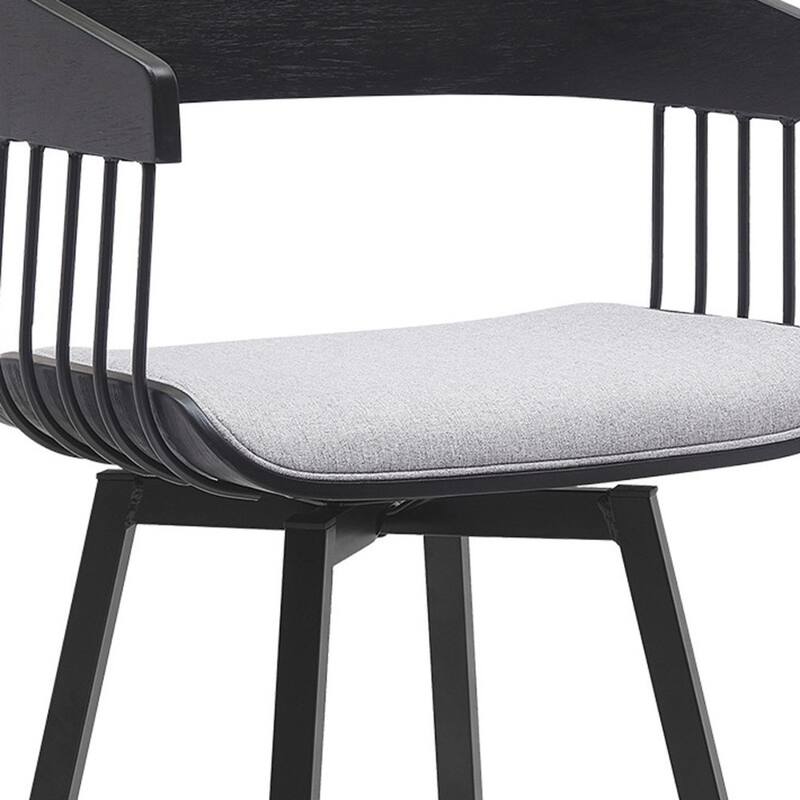 Modern Swivel Bucket Seat Bar Stool with Footrest and Armsrest Metal Frame for Kitchen Island