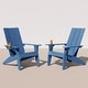preview thumbnail 12 of 16, WINSOON All Weather HIPS Outdoor Adirondack Chairs with Cup Holder Set of 2 Navy