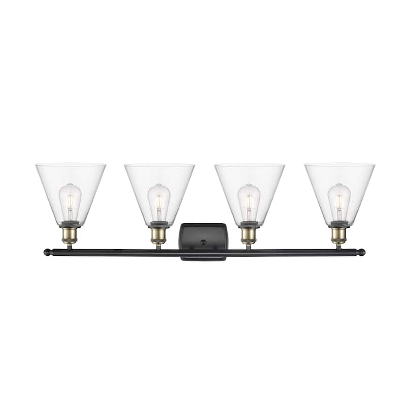 Innovations Lighting Berkshire - 4 Light 38" Bath Vanity Light - Clear/Black Antique Brass Finish