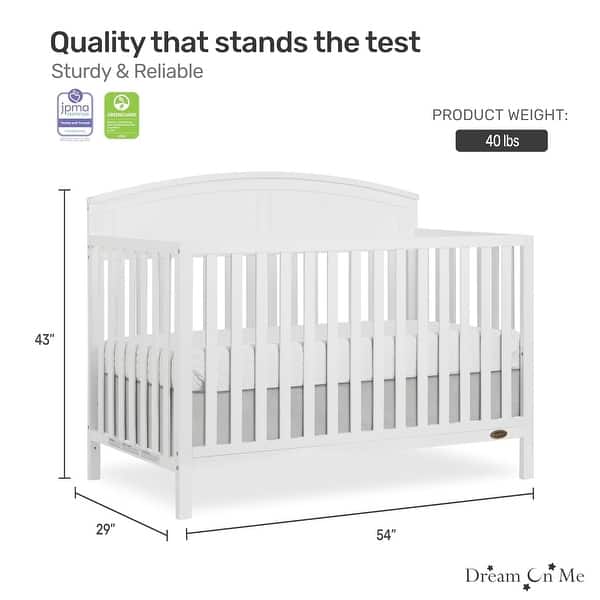 Dream On Me Storybrooke 5 in 1 Convertible Crib - White