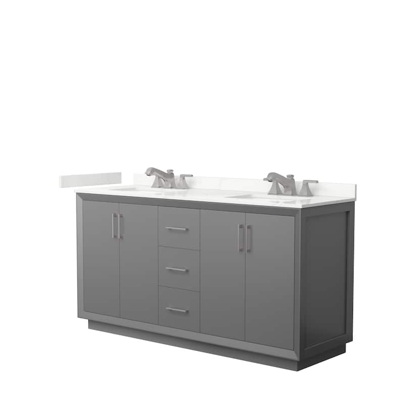 Strada 66-inch Double Vanity, Quartz Top