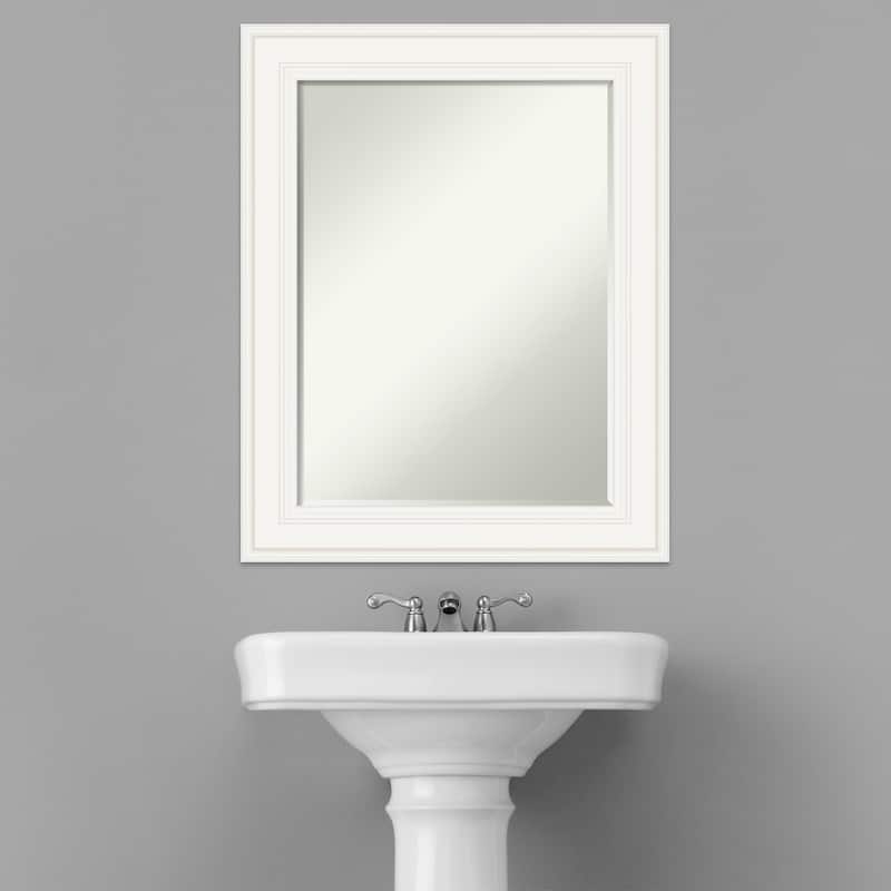 Petite Bevel Bathroom Wall Mirror - Ridge White Frame - Ridge White - 24 x 30 in