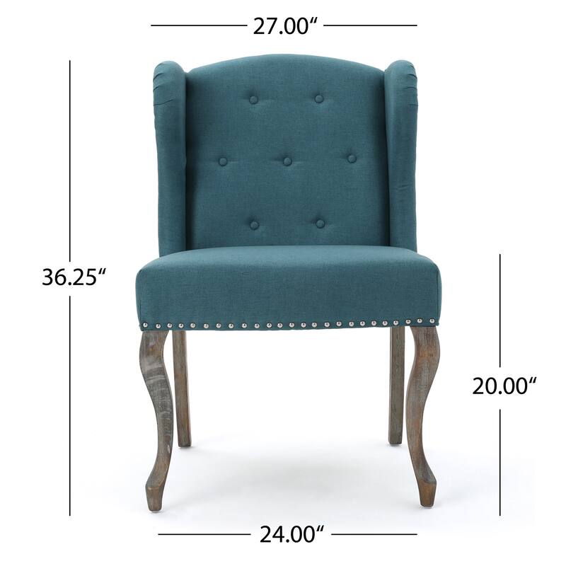 Roomfitters Tufted Wingback Accent Chair with Nailhead Trim, Upholstered Single Lounge Chair for Living Room or Bedroom, Teal