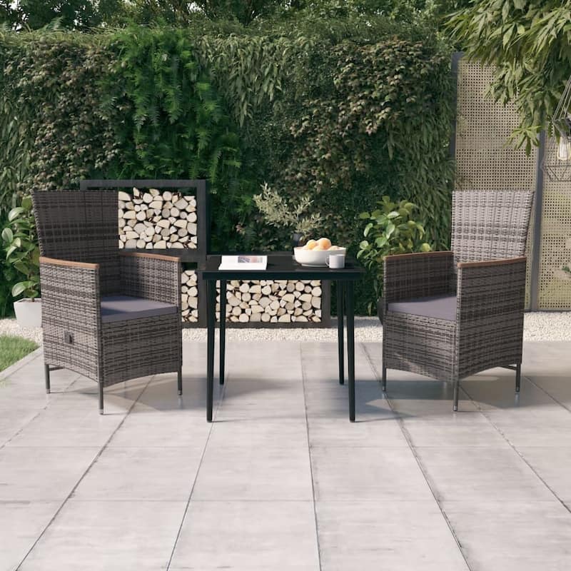 vidaXL Patio Dining Set 3/5/7 Piece Multi Colors 31.5"/55.1" Table Length - Grey 31.5" x 31.5" x 29.1" 3-Piece
