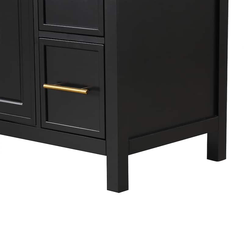 Sink Bathroom Vanity with Counter Top, 3 Drawers and Gold Handles