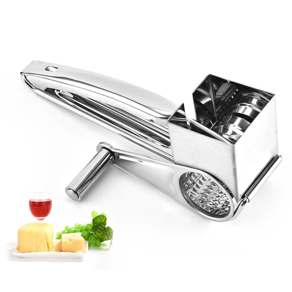 Cheese Grater Handheld Rotary Stainless Steel Cheese Shredder Household  Chicken Cheese Walnut Nuts