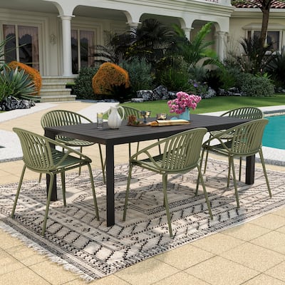 Christopher Knight Home - Emma Outdoor Aluminium and Resin 7 Piece Dining Set