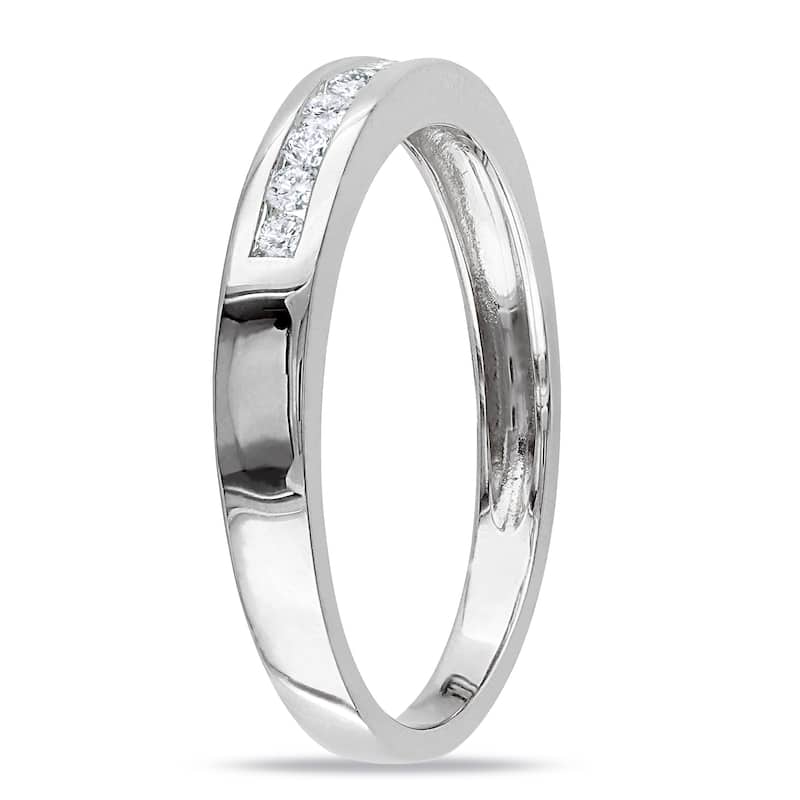 Miadora 1/5ct TDW Channel Set Diamond Anniversary Band in 10k White Gold