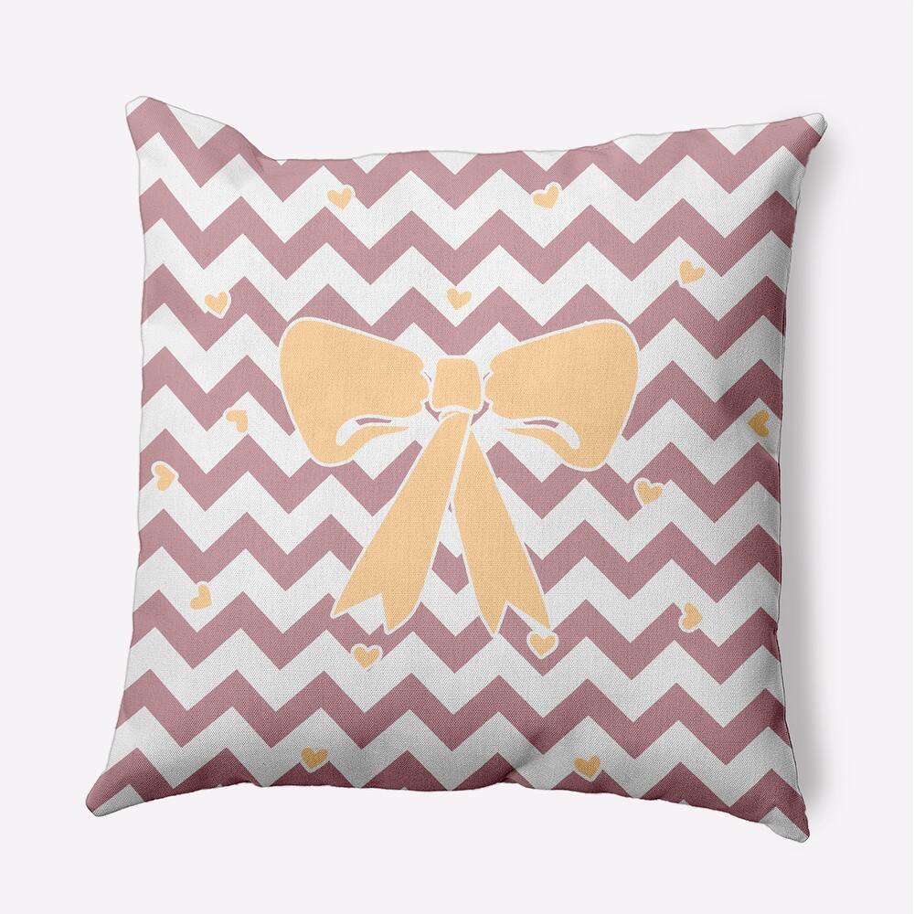 Chevron Bow Decorative Throw Pillow