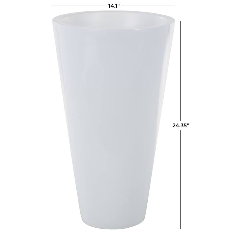 White Fiberglass Minimalistic Decorative Vase