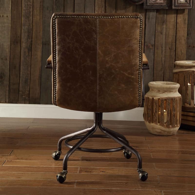 Top Grain Leather Office Chair in Vintage Whiskey