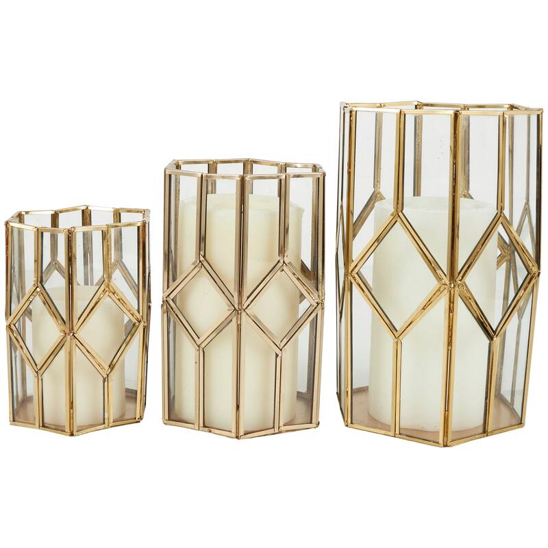 Wood Candle Lantern (Set of 3)