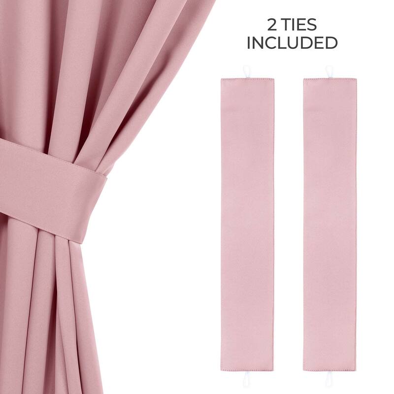 Superior Solid Machine Washable Room Darkening Grommet Blackout Curtains, Set of 2