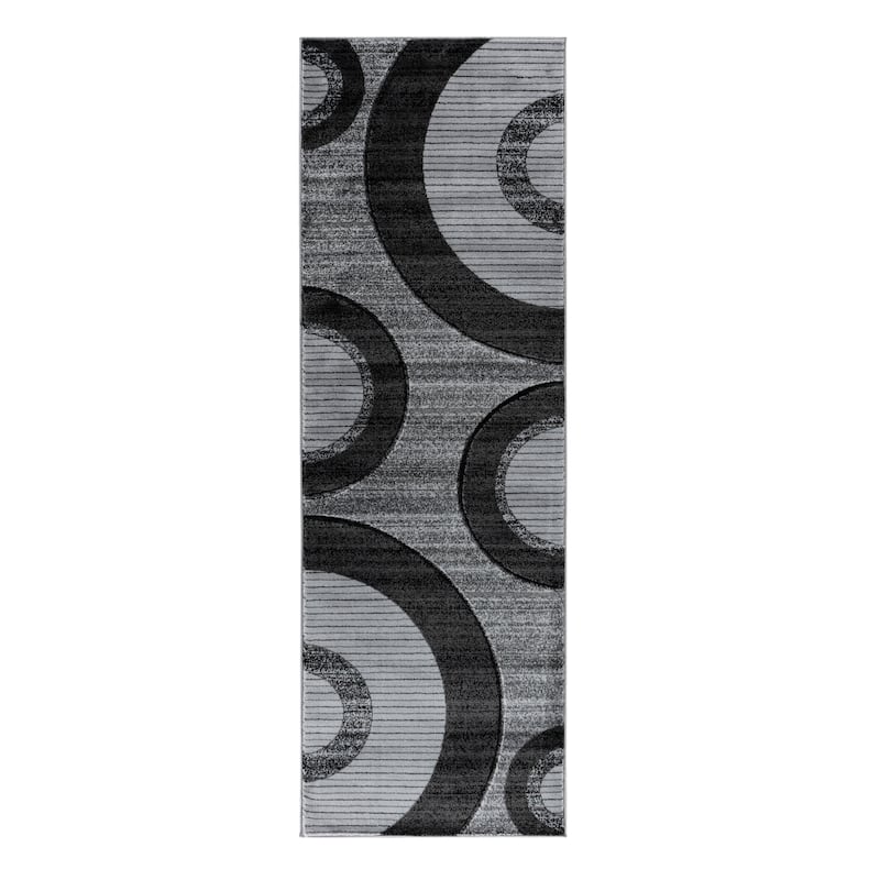 Glamour Collection Geometric Polypropylene Area Rug