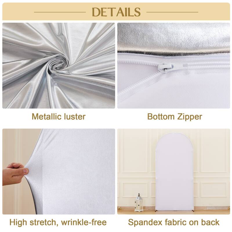 Wedding Arch Cover Double-Sided Spandex Fitted Arch Stand Covers Stretchy Backdrop Cover for Balloon Arches Birthday