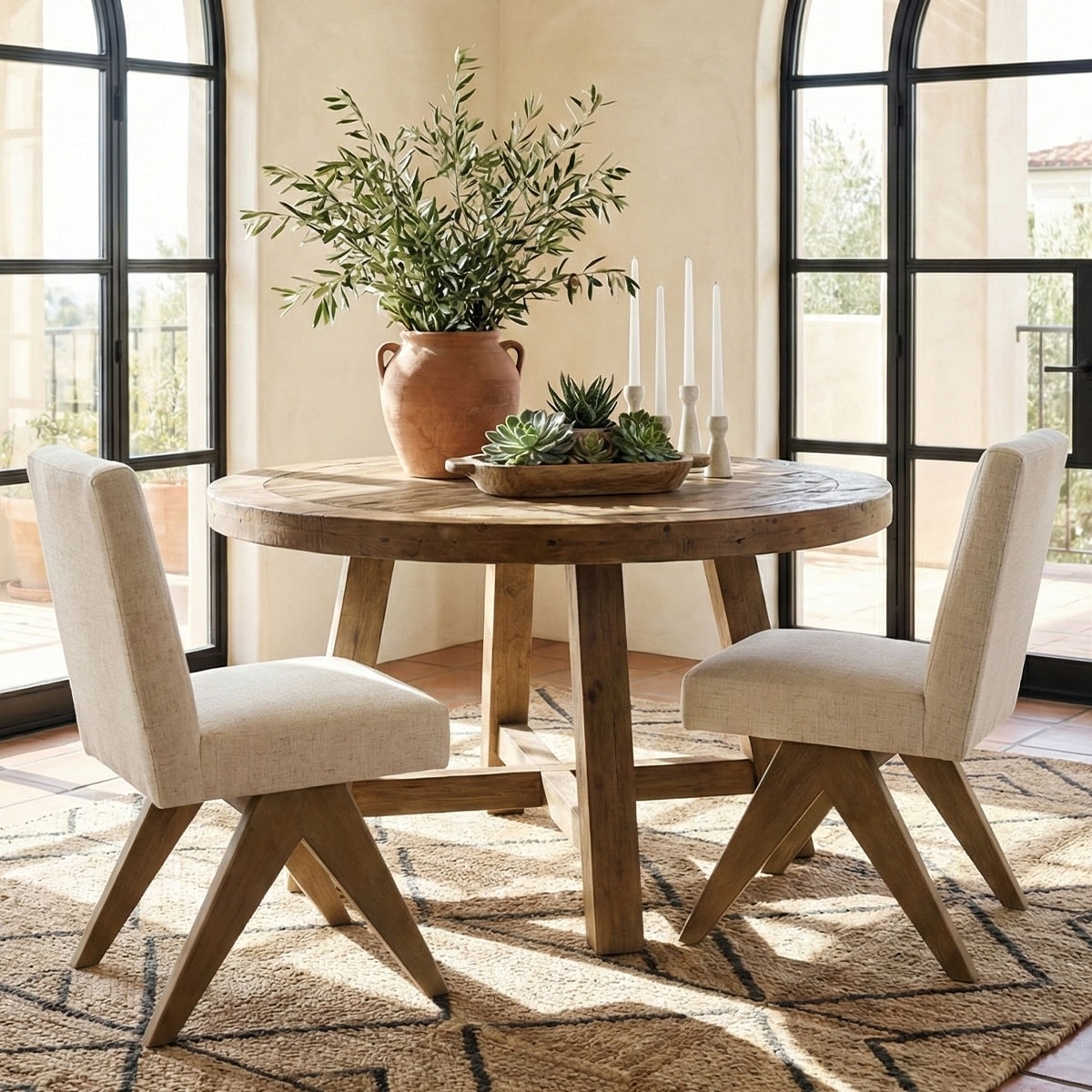19.5" Seat Height Upholstered Dining Chair (Set of 2)