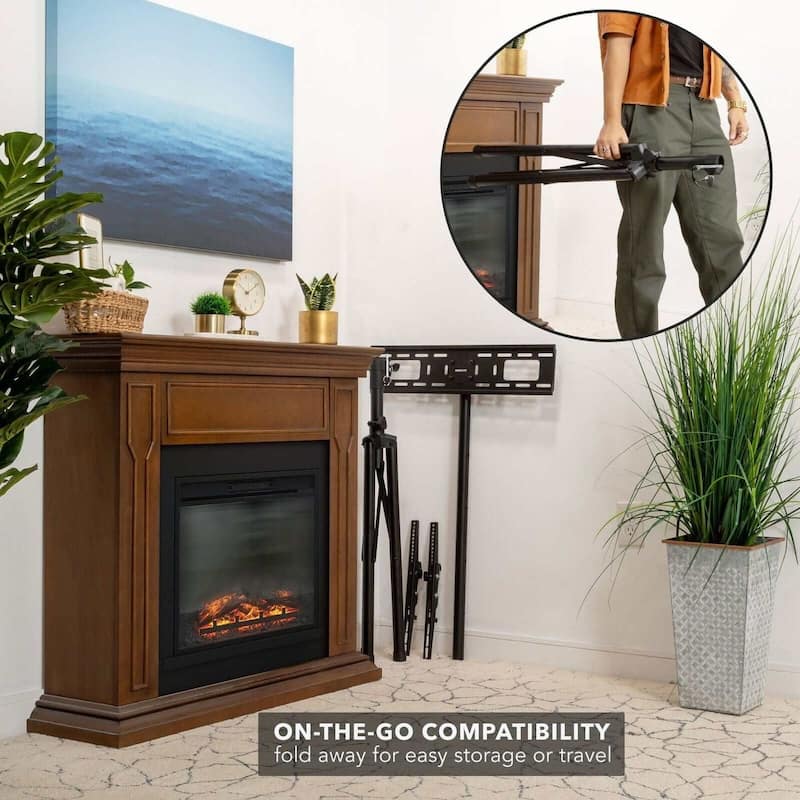 Mount-It! Tripod Portable TV Stand Fits LCD LED Flat Screen TV - Black