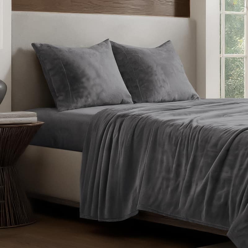 Bare Home Velvety Soft Microplush Sheet Set - Twin - Grey