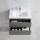 preview thumbnail 21 of 21, Floating Bathroom Vanity 24"-48" – Cement Gray Finish, White Integrated Sink