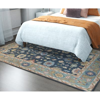 Bashian Niya Teal Transitional Area Rug