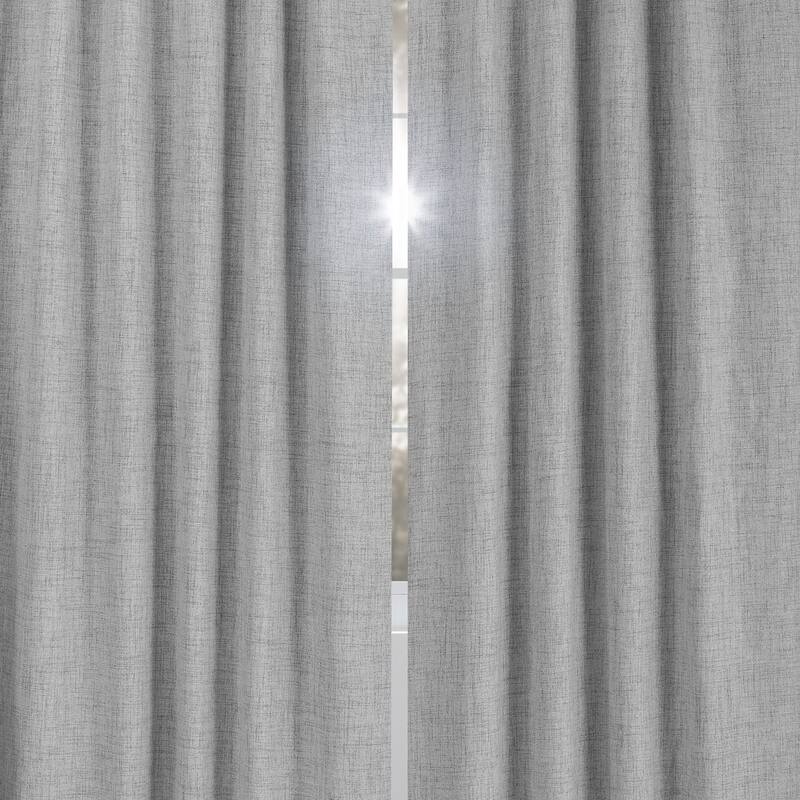 Exclusive Fabrics Vintage Thermal Cross Linen Weave Max Blackout Grommet Curtain (1 Panel)