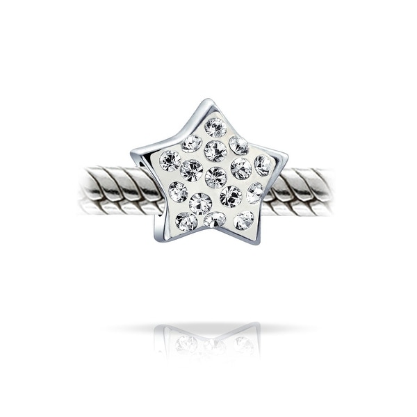 Sterling Silver Enamel Star Preciosa Crystal Earrings Celestial