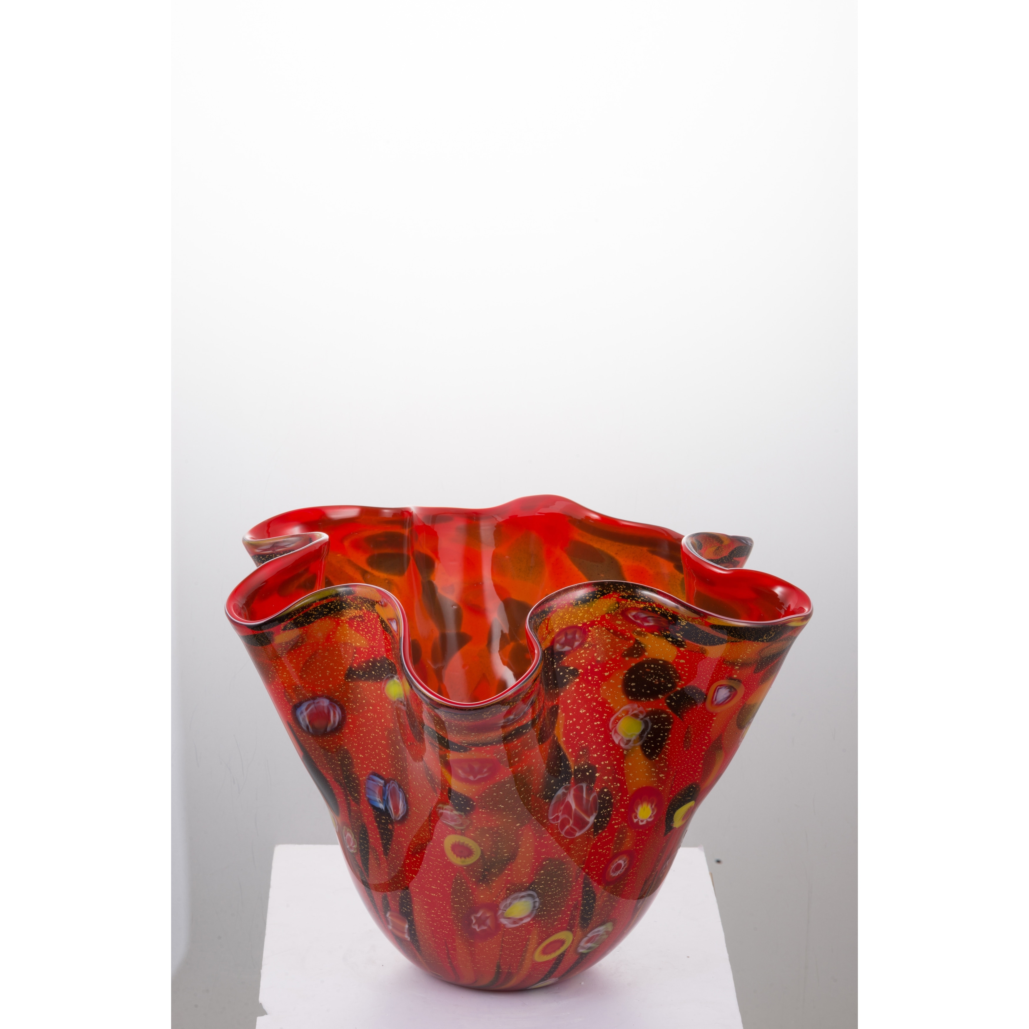 A&B Home Svirla Glass Ripple Vase D15 x17 A&B Home Svirla Glass Ripple Vase D15 x17