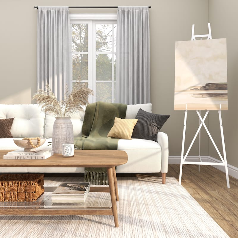 Metal Tall Adjustable 3 or 2 Tier Display Easel with Chain Support - White - Roche River Decor