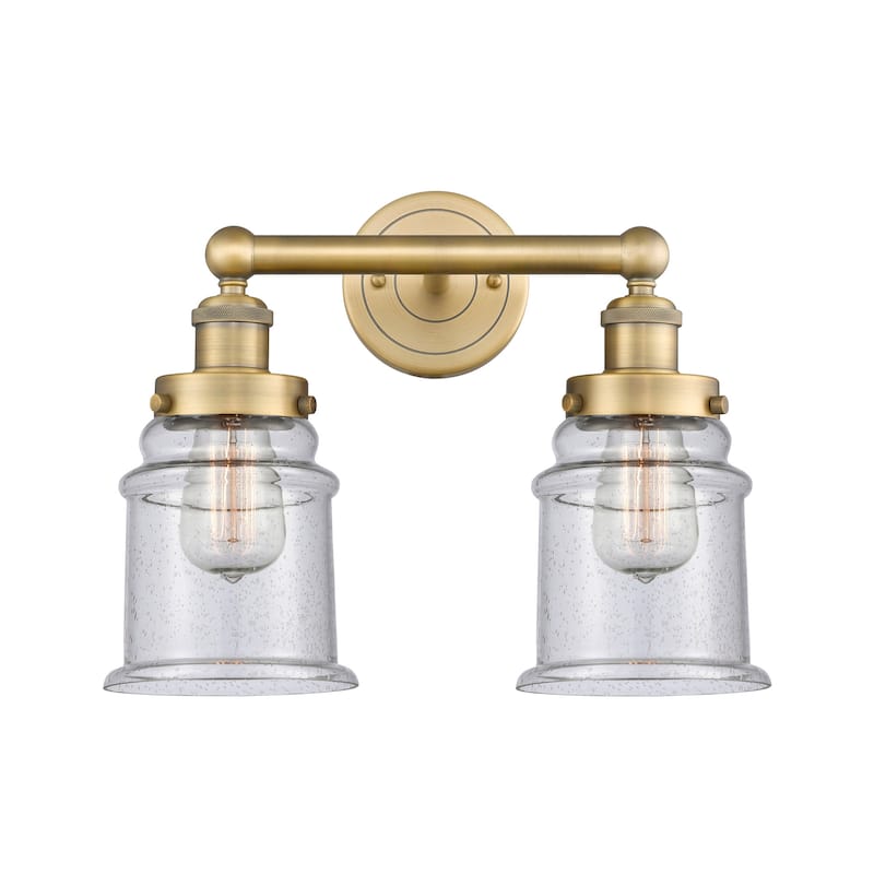 Innovations Lighting 616-2W-13-15 Canton Vanity Canton 2 Light 15" - Brushed Brass / Seedy