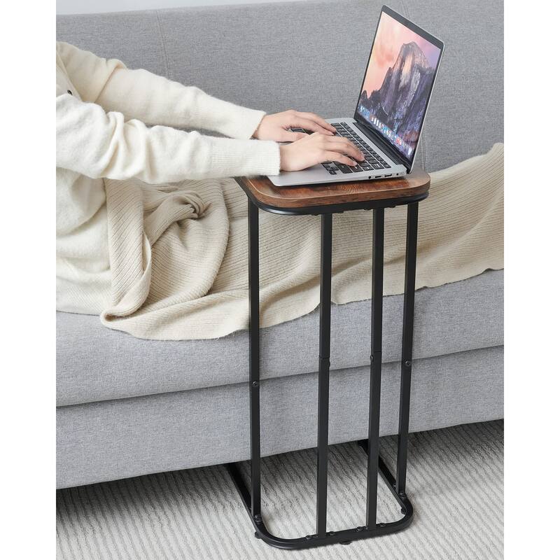 C Shaped End Table, 26.6 inches High Small Side Table for Couch Sofa Bed, Tall Tv Tray Table for Living Room, Bedroom