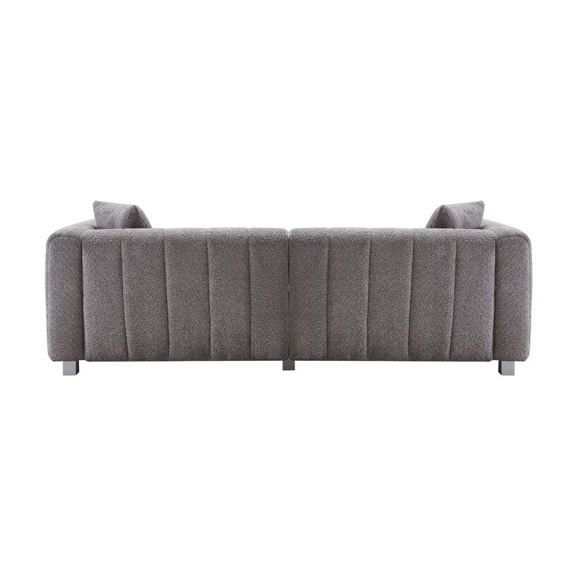 Modern Bubble Upholstered Couch Sofa with Metal Base Legs and 2 Pillows for Living Room and Guest Room