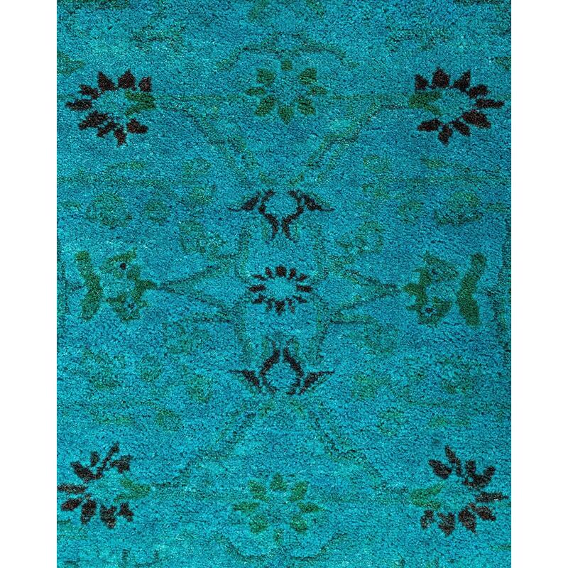 Contemporary Overdyed Wool Hand Knotted Area Rug - 3' 2" x 5' 1"