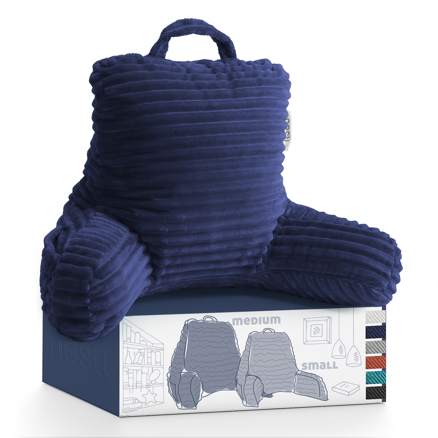 Nestl Cut Plush Striped Reading Pillow Back Support Shredded
