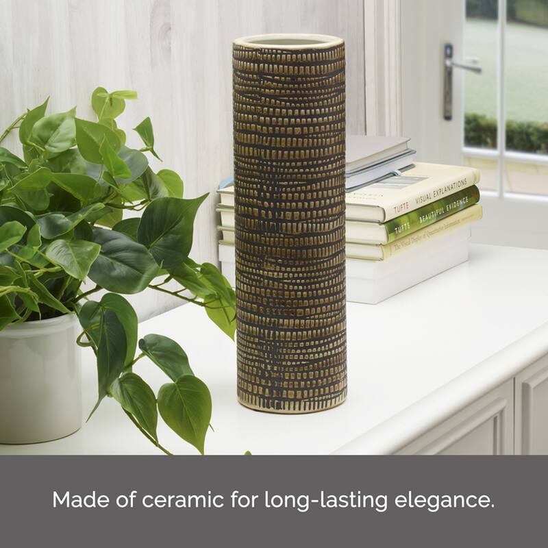 Elements Swirl Cylindrical Vase, 14 Inch