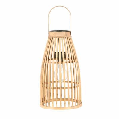 VIP Bamboo 16.5 in. Brown Hanging Solar Light