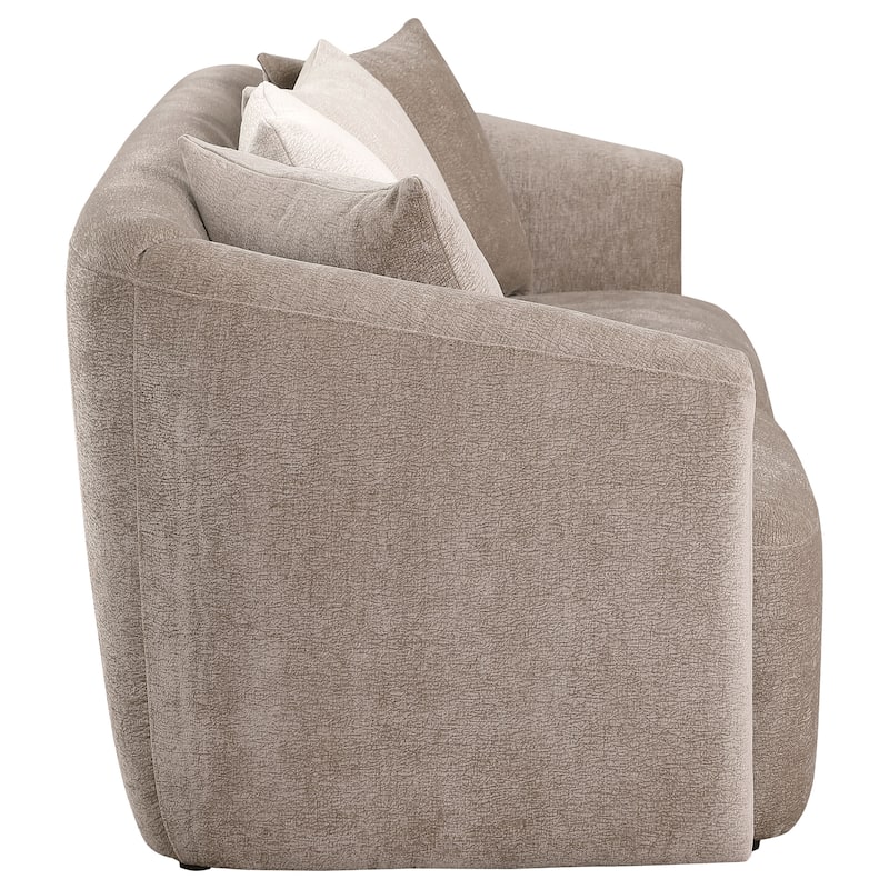 Townsend Chenille Upholstered Rolled Arm Sofa Latte - N/A