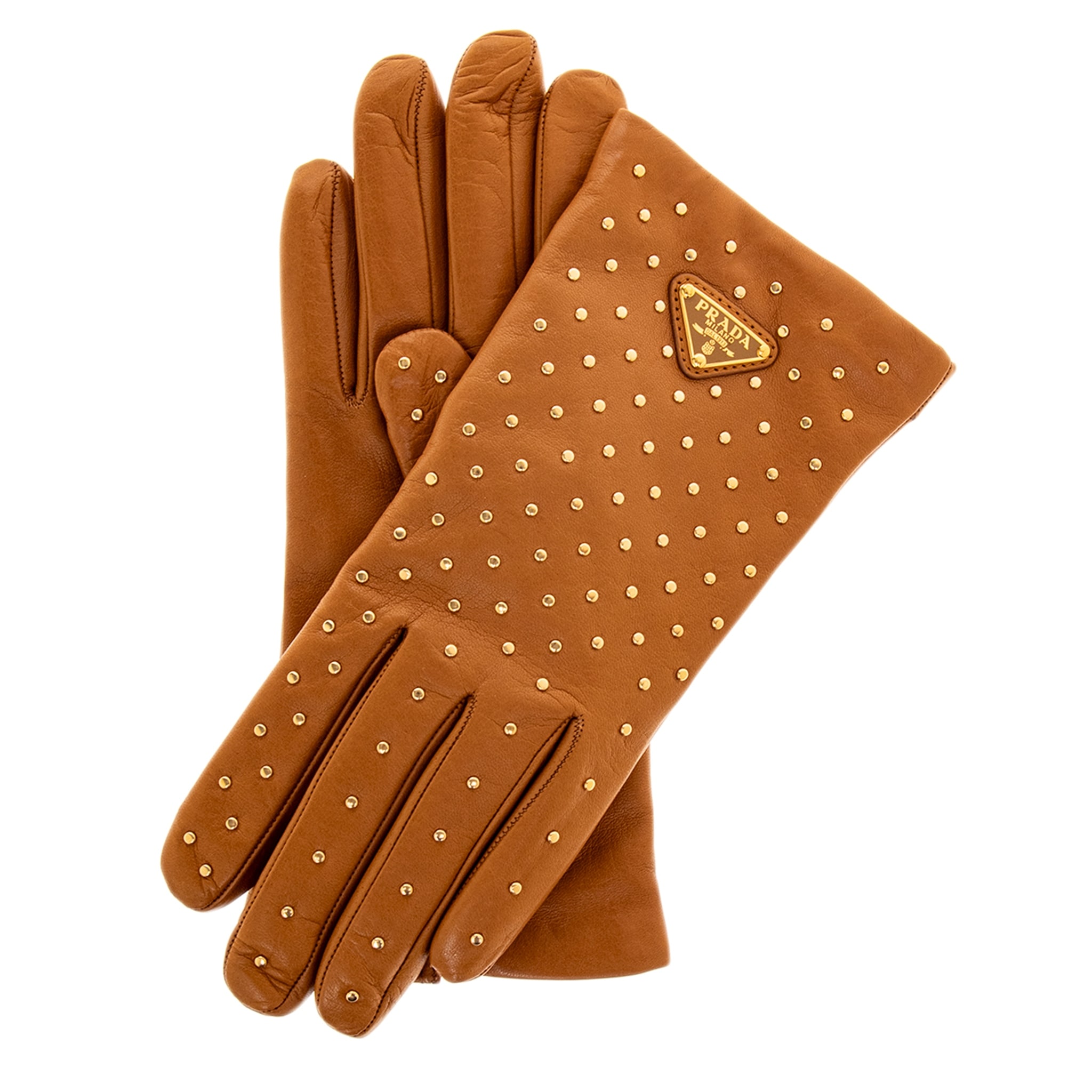 Prada Leather Gloves - On Sale - Overstock - 43580395