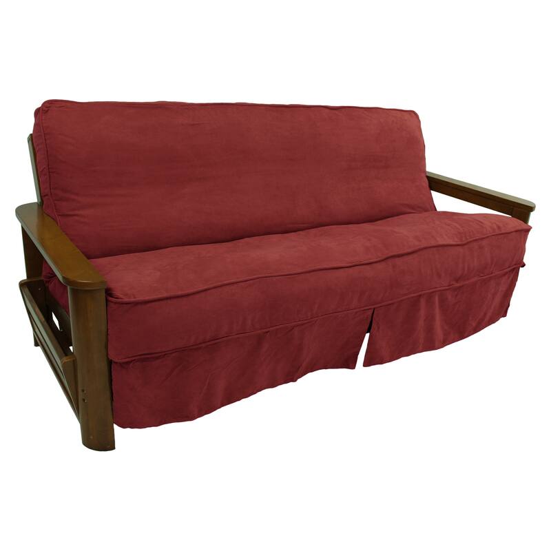Microsuede Corded Full-Size 8-10 Inch Thick Futon Slip Cover - Full - Red Wine