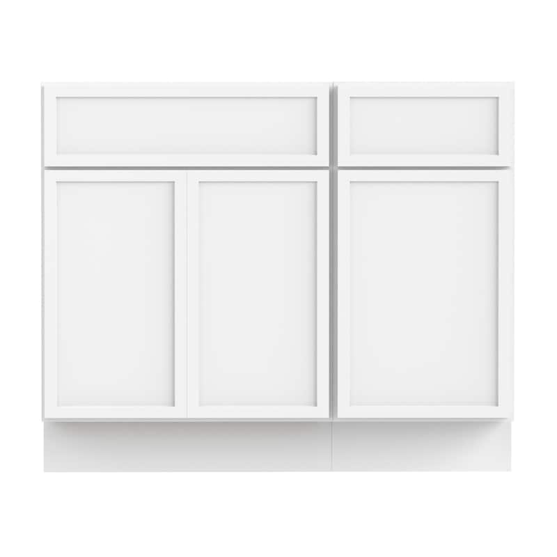 Vanity Art 39" Oak Freestanding Bathroom Vanity Cabinet without Top - White