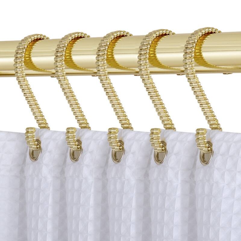 Utopia Alley Rustproof Zinc Shower Curtain Rings for Bathroom, Set of 12 - Gold