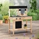 preview thumbnail 6 of 7, Outdoor Mud Kitchen Playset for Kids with Removable Sinks - 26.5" x 12" x 32"