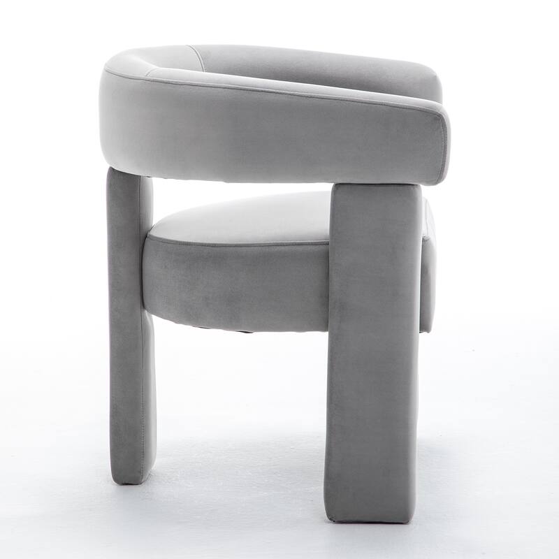 SEYNAR Modern Velvet Accent Chair Set of 2, Upholstered Barrel Armchair with Curved Back and Thickened Padded Seat