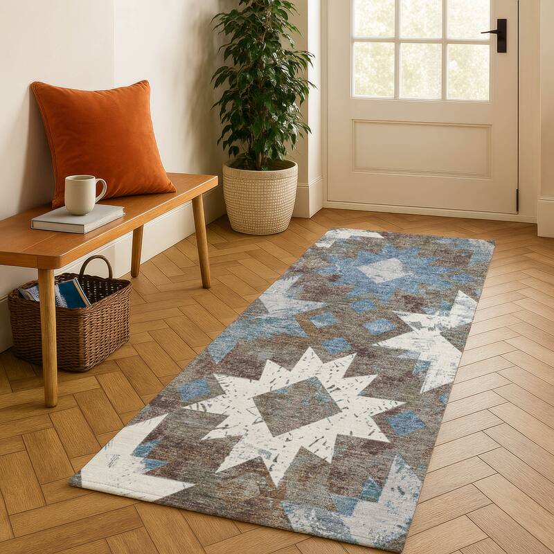 Premium Washable Super Soft Global Imprints Mayfield Rug - Brown - 2'3" x 7'6"
