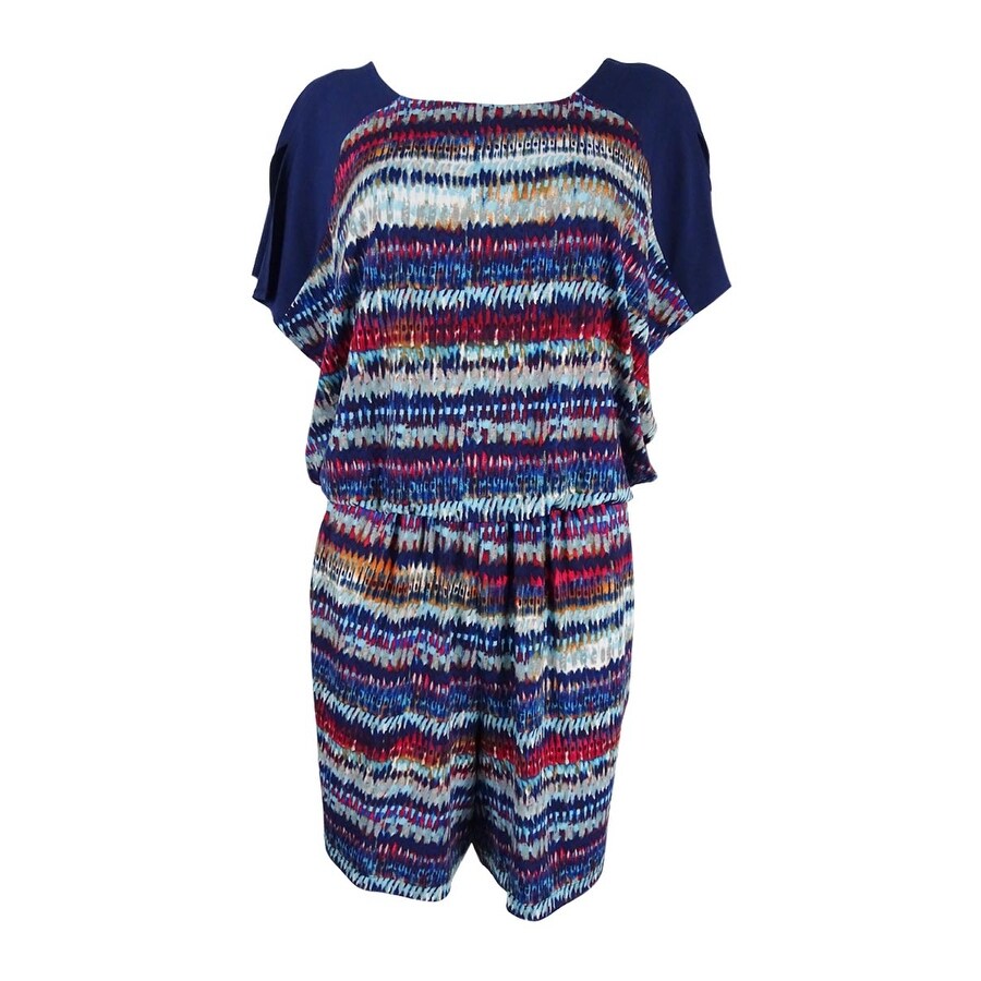 Shop Sangria Women S V Back Cold Shoulder Pocket Jersey Romper