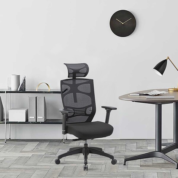 Colby Modern Black Height Adjustable Ergonomic Desk Chair by