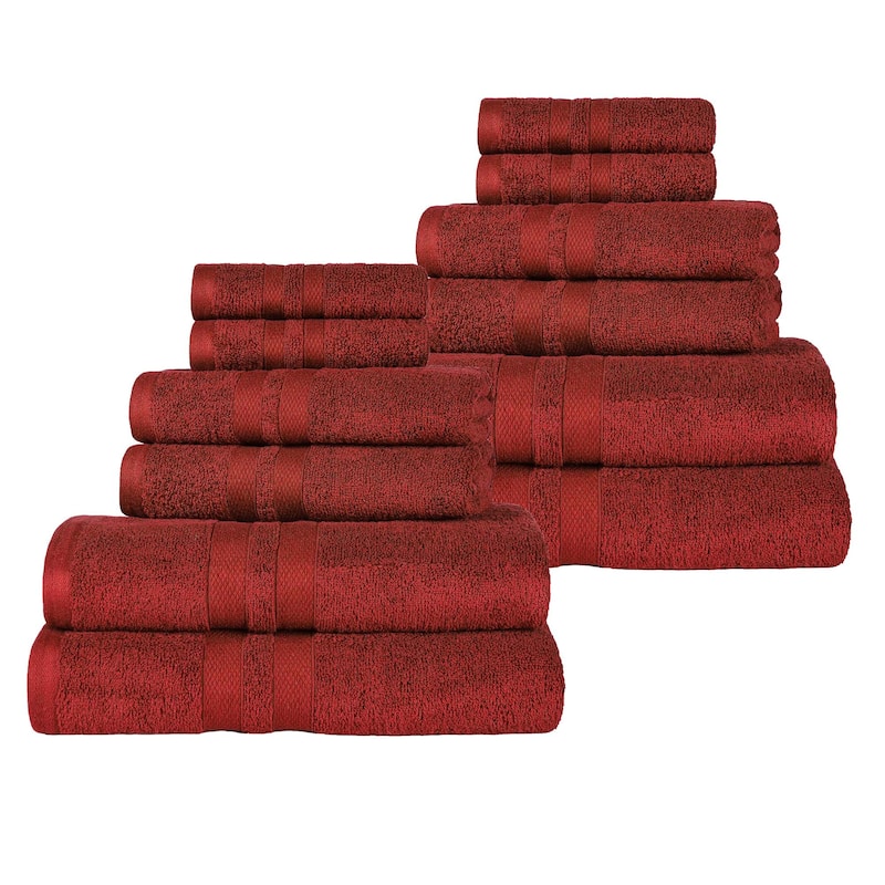 Superior Ultra-Soft Cotton Solid Quick-Drying 12 Piece Towel Set