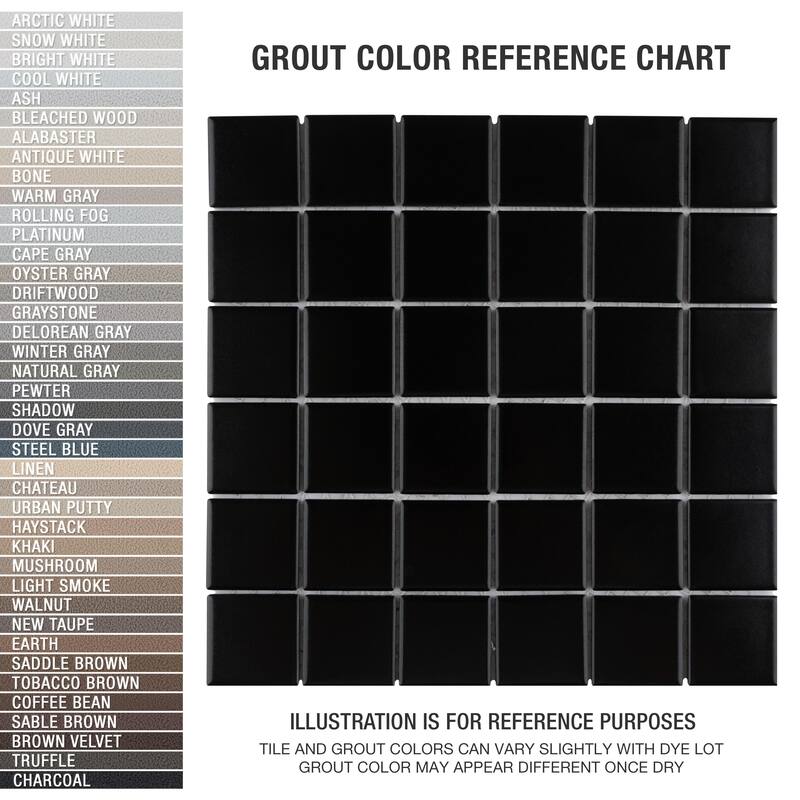 Merola Tile Metro Quad Matte Black 11-3/4" x 11-3/4" Porcelain Mosaic Floor and Wall Tile - Case (10 Tiles)